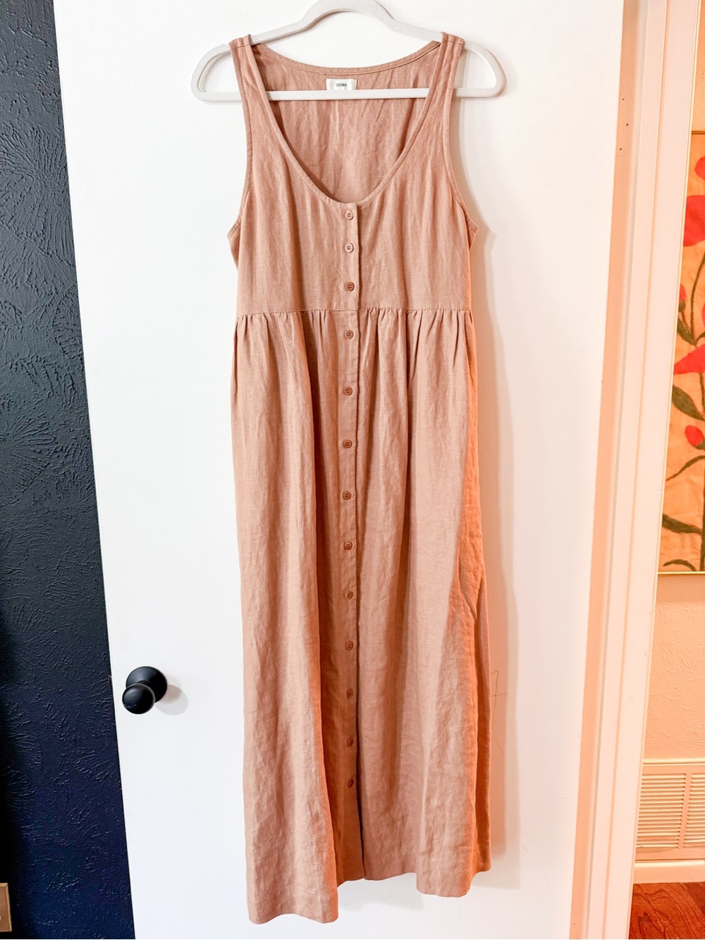 OZMA Billie Dress Maxi Linen Dusty Rose Pink Size Medium - Picture 2 of 5
